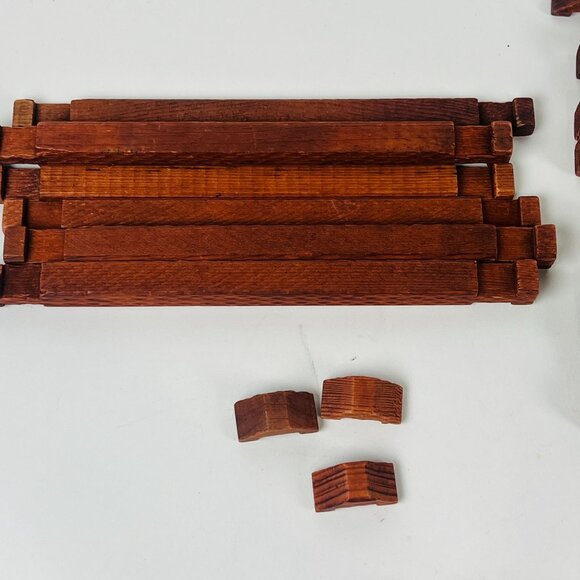 Wooden Building Blocks 96 pc Mixed Interlocking Pieces Creative Build Set - Picture 3 of 7